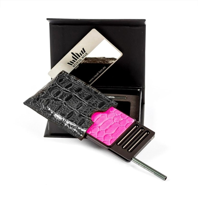 Royal Box Python Pink – Luxusní šňupací sada s kůží z krajty