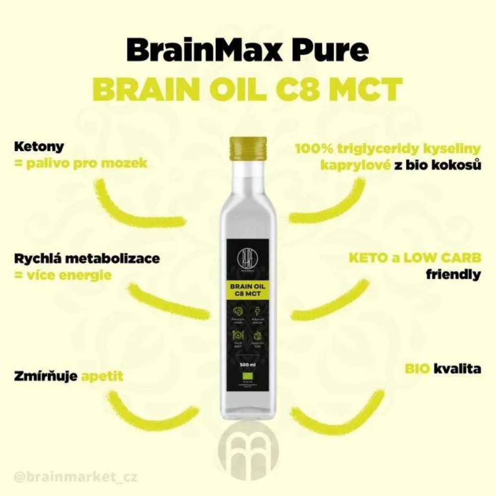🥥 BrainMax Pure Brain MCT Oil C8 BIO – 500 ml