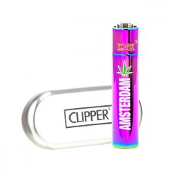 Kovový Clipper Zapalovač - "Amsterdam Leaf" - ICY