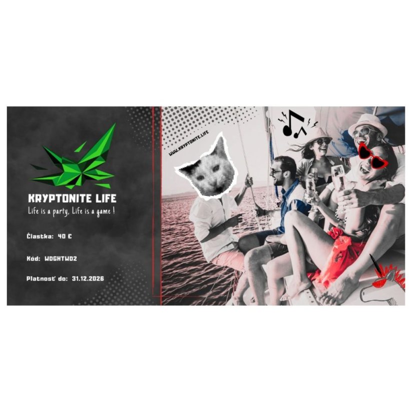 Carte cadeau – Kryptonite Life – « Party Boat »