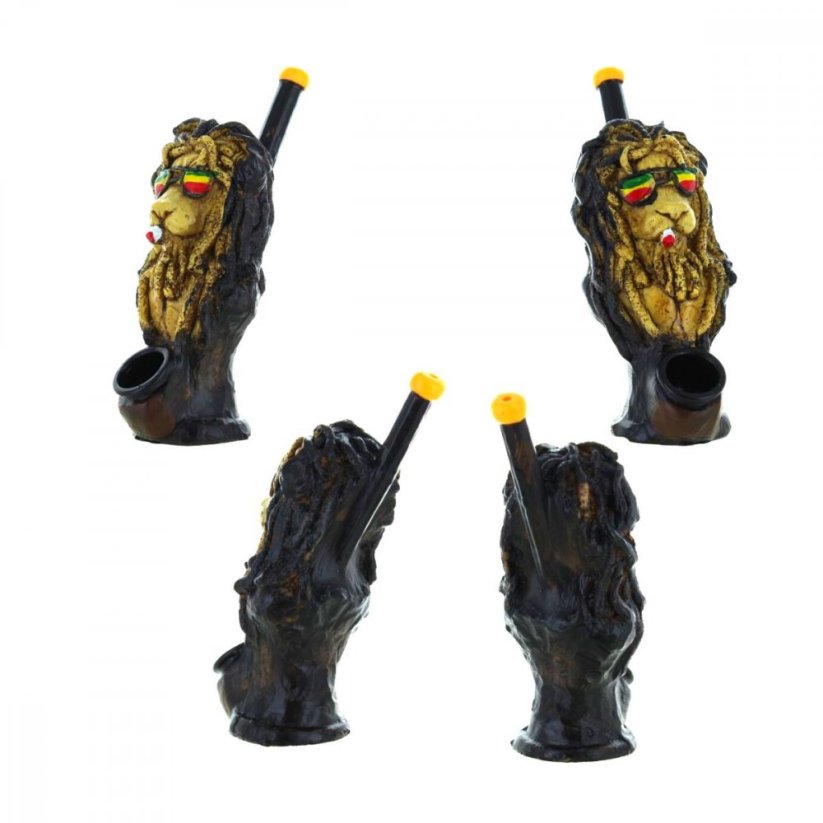 Polyresin Bong - Rasta Lion - 12 cm