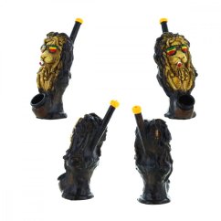 Polyresin Bong - Rasta Lion - 12 cm