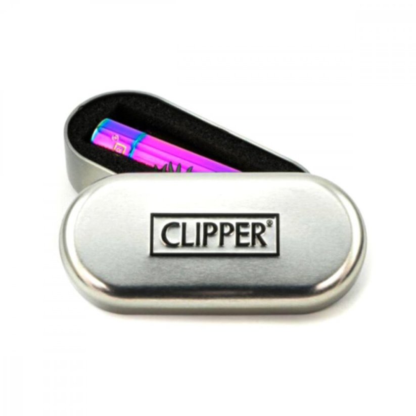 Kovový Clipper Zapalovač - "Amsterdam Leaf" - Black