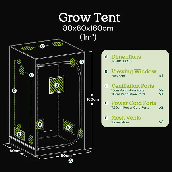 Mars Hydro 80×80×160 Pestovateľský stan (Complete Grow Tent Kit)