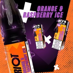 RIOT X Salt Orange & Raspberry Ice (Orange glacĂ©e & Framboise) 20mg â 10ml
