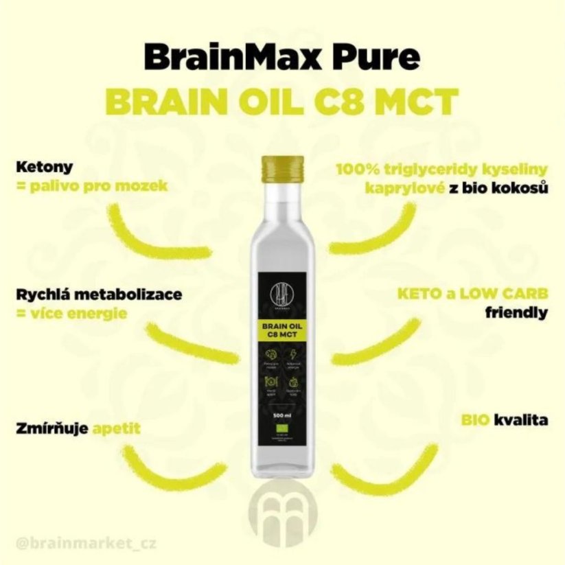 BrainMax Pure Brain MCT Oil C8 BIO - 500 ml