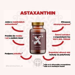 Astaxanthin (Astaxantin) BIO - BrainMax | 8 mg - 60 rostlinných kapslí
