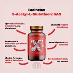 S-Acetyl-L-Glutathione SAG - BrainMax | 100 mg - 100 rostlinných kapslí
