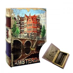 Kniha Amsterdam Canal Houses s Rolling boxom 22 x 16 x 7 cm