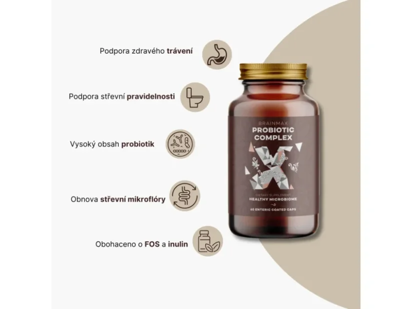 BrainMax Probiotic Complex (Probiotika) – 60 enterosolventních kapslí