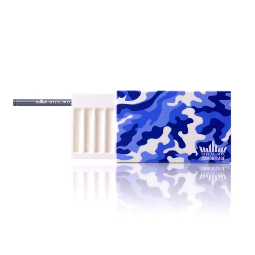 Royal Box Plastic Camouflage Blue – Praktická šňupací sada s maskáčovým motivem
