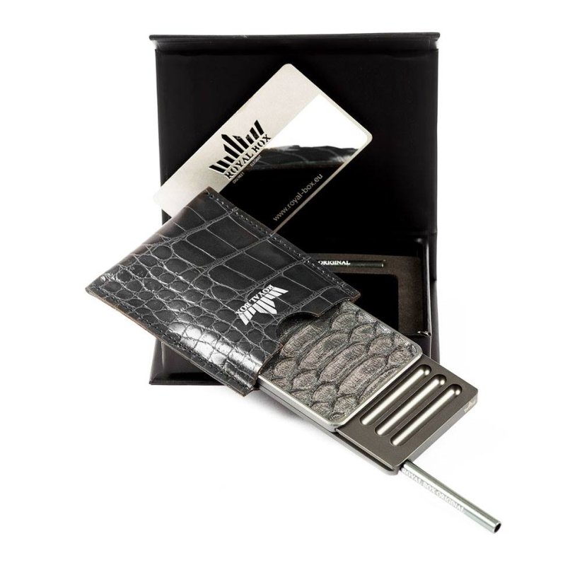 Royal Box Python Titanium – Luxusní šňupací sada z kolekce Python Edition